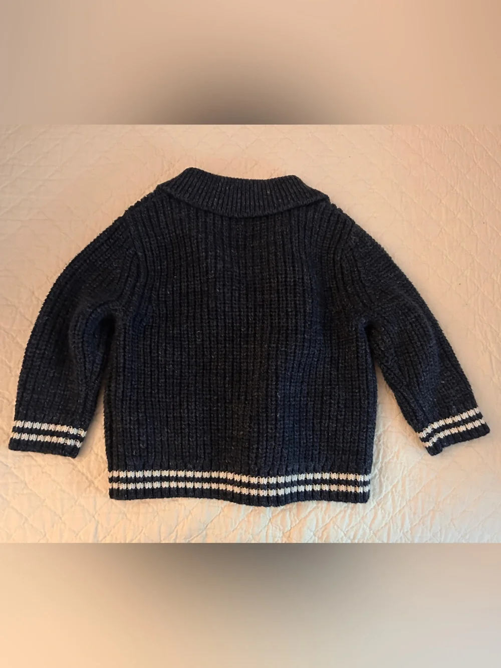 GAP Baby Dark Navy Ribbed Knit Cardigan